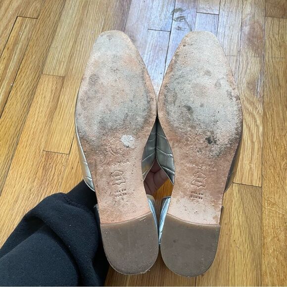 Via Spiga Women’s Allese Alligator Embossed d’Orsay Loafer Flats Silver Size 8 - Picture 16 of 16